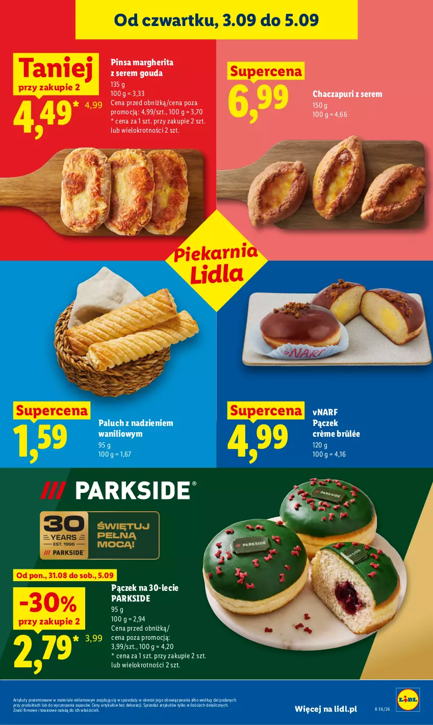 Gazetka promocyjna Lidl - Gazetka ważna od 3.09 do 5.09 - ważna 03.09 do 05.09.2026 - strona 51 - produkty: Crème brûlée, Gouda, Pączek, Parkside, Pur, Ser