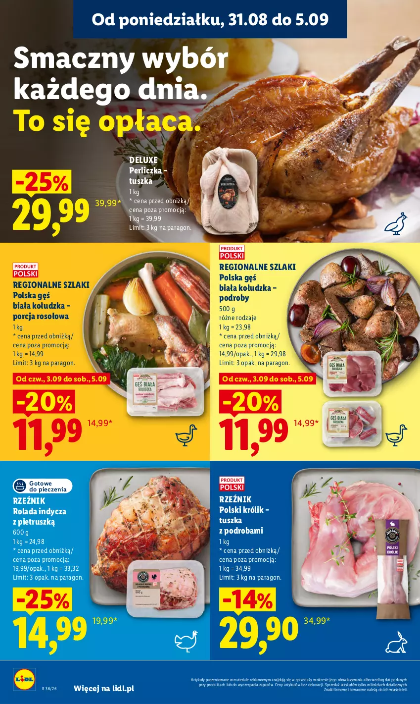 Gazetka promocyjna Lidl - Gazetka ważna od 3.09 do 5.09 - ważna 03.09 do 05.09.2026 - strona 54 - produkty: Królik, Perliczka, Piec, Por, Rolada, Tusz