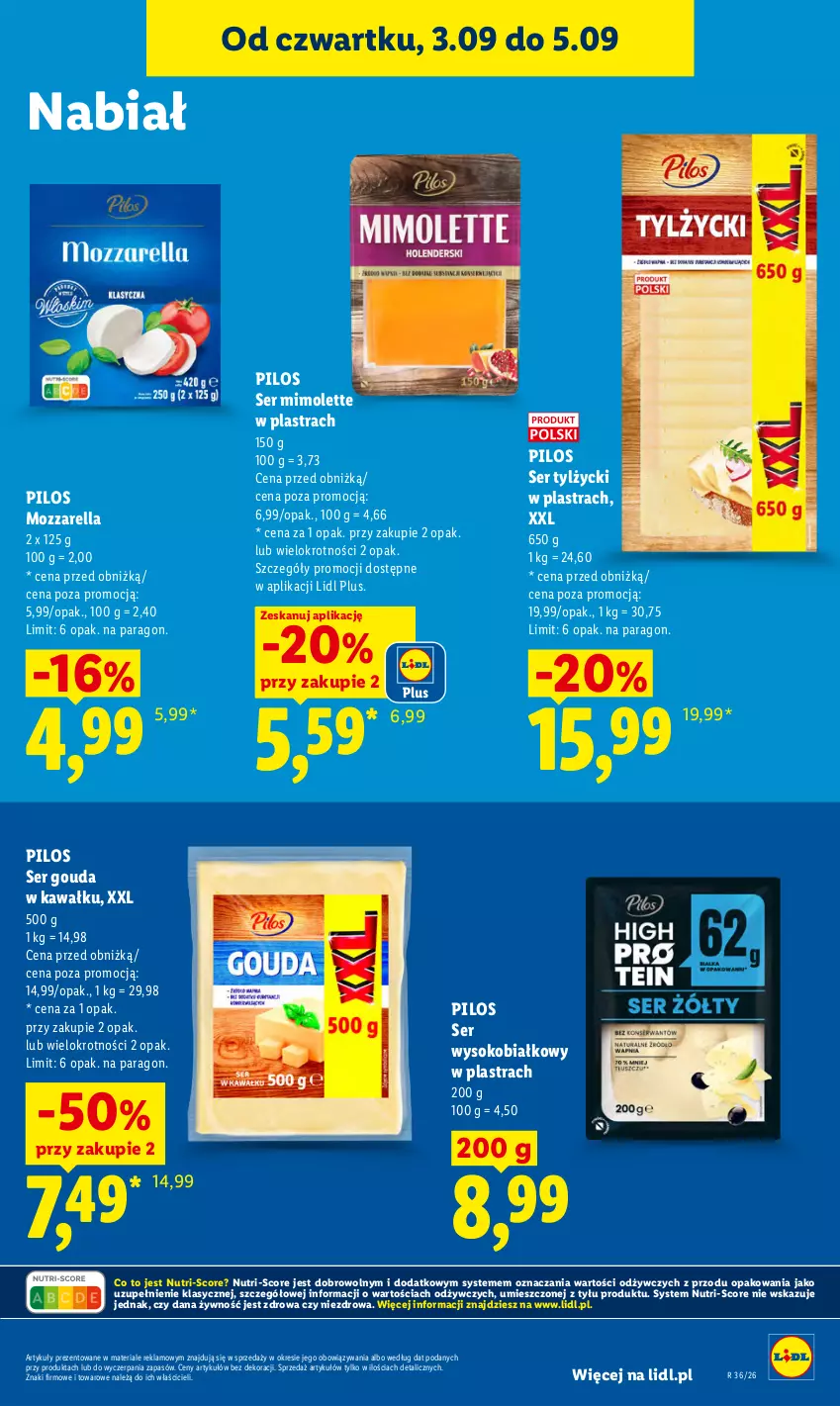 Gazetka promocyjna Lidl - Gazetka ważna od 3.09 do 5.09 - ważna 03.09 do 05.09.2026 - strona 61 - produkty: Gouda, Kawa, Laur, Mimolette, Mozzarella, Pilos, Ser, Ser tylżycki, Sok