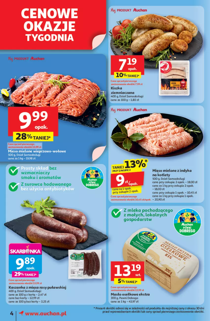 Gazetka promocyjna Auchan - Uśmiech mamy? Zaplanowany! Moje - ważna 22.05 do 28.05.2025 - strona 6 - produkty: Kasza, Kaszanka, Kotlet, Masło, Mięso, Mięso mielone
