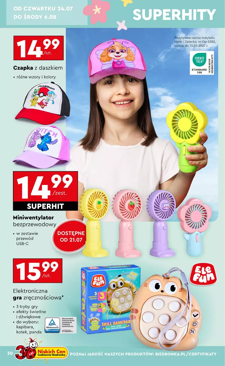 Gazetka promocyjna Biedronka - Okazje Tygodnia - ważna 21.07 do 02.08.2025 - strona 32 - produkty: Czapka, Gra, Gry, Kotek, Przewód