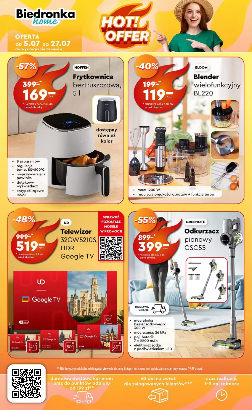 Gazetka promocyjna Biedronka - Okazje Tygodnia - ważna 21.07 do 02.08.2025 - strona 42 - produkty: Blender, Fa, Gra, Odkurzacz, Szczotka
