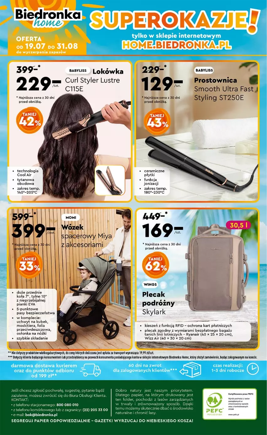 Gazetka promocyjna Biedronka - Okazje Tygodnia - ważna 21.07 do 02.08.2025 - strona 46 - produkty: Babyliss, Fa, Gra, Kosz, Kubek, O Bag, Osłonka, Papier, Piec, Plecak, Por, Sport, Telefon, Tran, Tytan