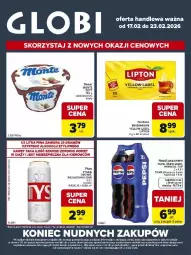 Gazetka promocyjna Carrefour - Gazetka Globi - Gazetka - ważna od 23.02 do 23.02.2026 - strona 1 - produkty: Piwa, Piwo, Piec, Ser, Gra, 7up, Mirinda, Tyskie, Pepsi, Lipton, Napój gazowany, Deser, Herbata, Napój