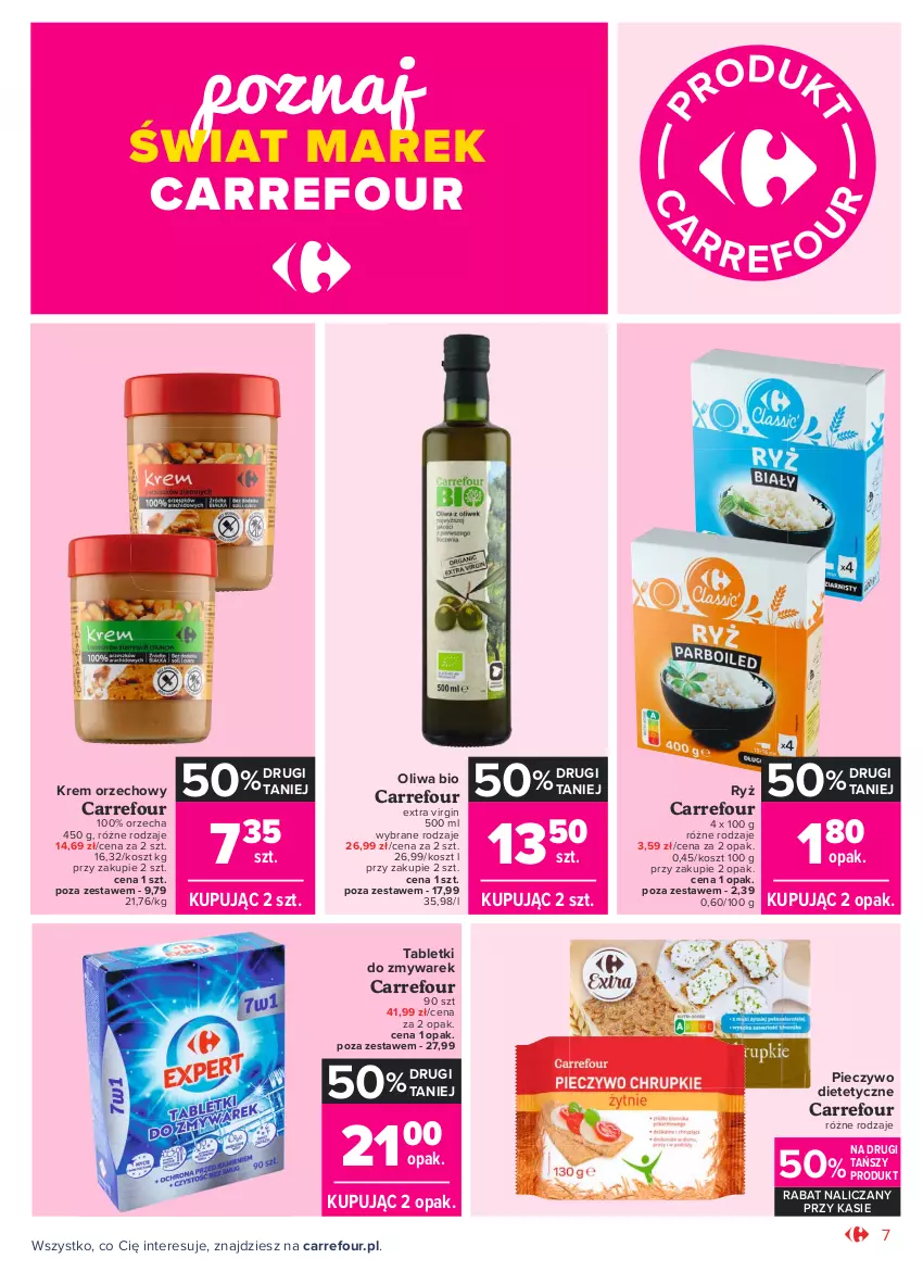 Gazetka promocyjna Carrefour - Gazetka Market - ważna 05.04 do 17.04.2021 - strona 7 - produkty: Gin, Kosz, Krem orzechowy, Piec, Pieczywo, Ryż, Tablet