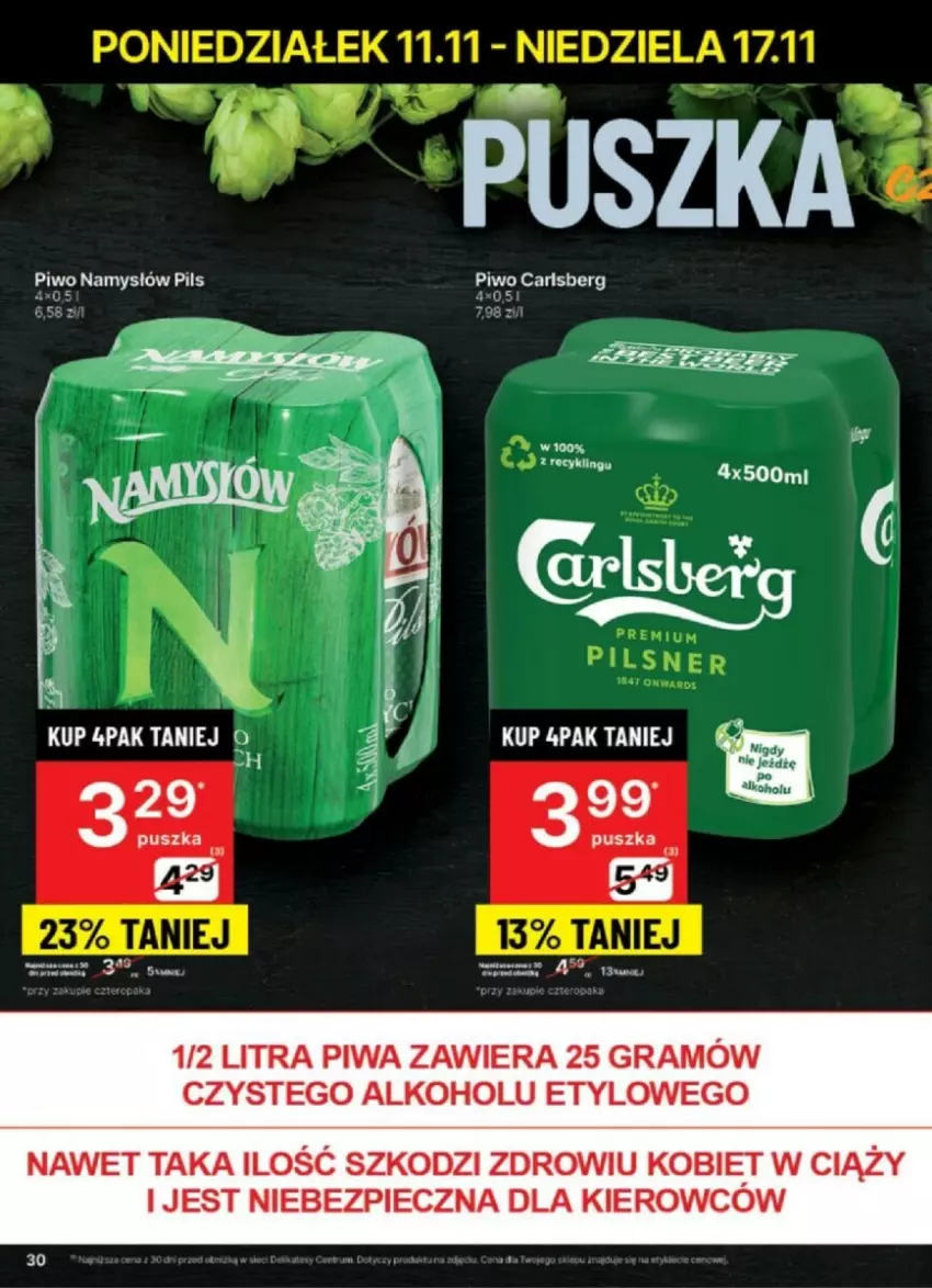 Gazetka promocyjna Delikatesy Centrum - ważna 12.11 do 17.11.2024 - strona 24 - produkty: Carlsberg, Gra, Namysłów, Piec, Piwa, Piwo