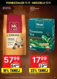Gazetka promocyjna Delikatesy Centrum - Gazetka - ważna od 17.11 do 17.11.2024 - strona 22 - produkty: Kawa ziarnista, Kawa, Dilmah, Aksam, Herbata