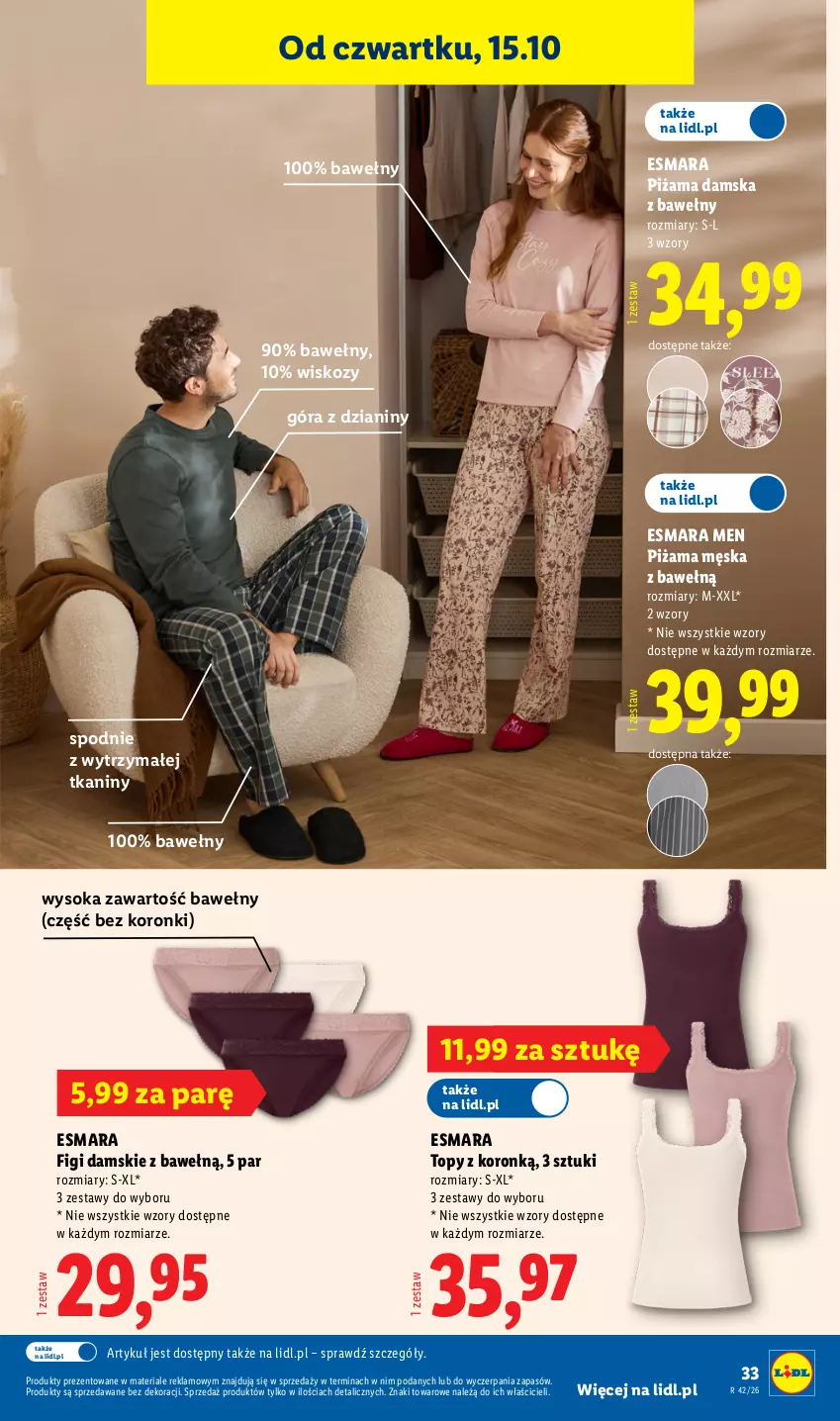 Gazetka promocyjna Lidl - Katalog - ważna 12.10 do 24.10.2026 - strona 35 - produkty: Figi, Piżama, Sok, Spodnie, Top