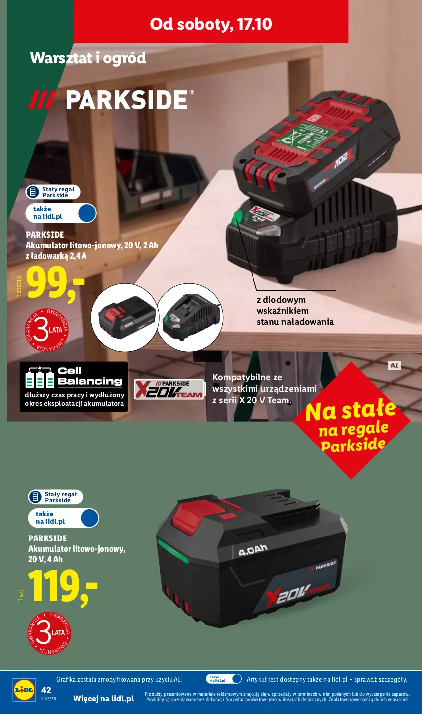 Gazetka promocyjna Lidl - Katalog - ważna 12.10 do 24.10.2026 - strona 46 - produkty: Akumulator, Gra, Grafika, Ogród, Parkside, Regał, Ser