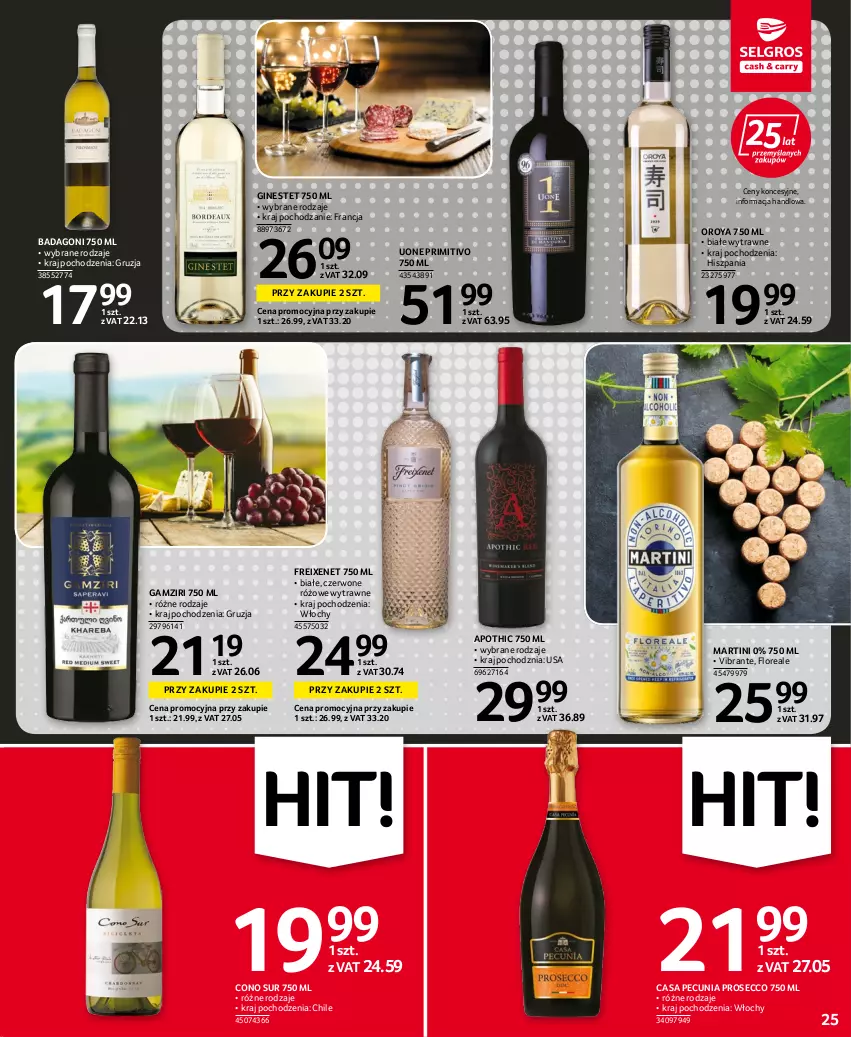 Gazetka promocyjna Selgros - Oferta spożywcza - ważna 06.10 do 19.10.2022 - strona 25 - produkty: Gin, Martini, Prosecco