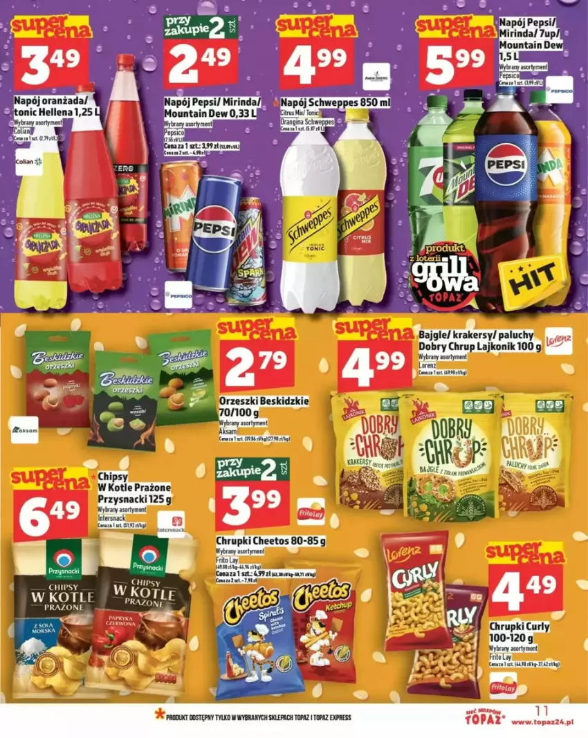 Gazetka promocyjna Topaz - ważna 29.05 do 04.06.2025 - strona 3 - produkty: Bajgle, Cheetos, Chrupki, Krakersy, Lajkonik, Przysnacki, Top