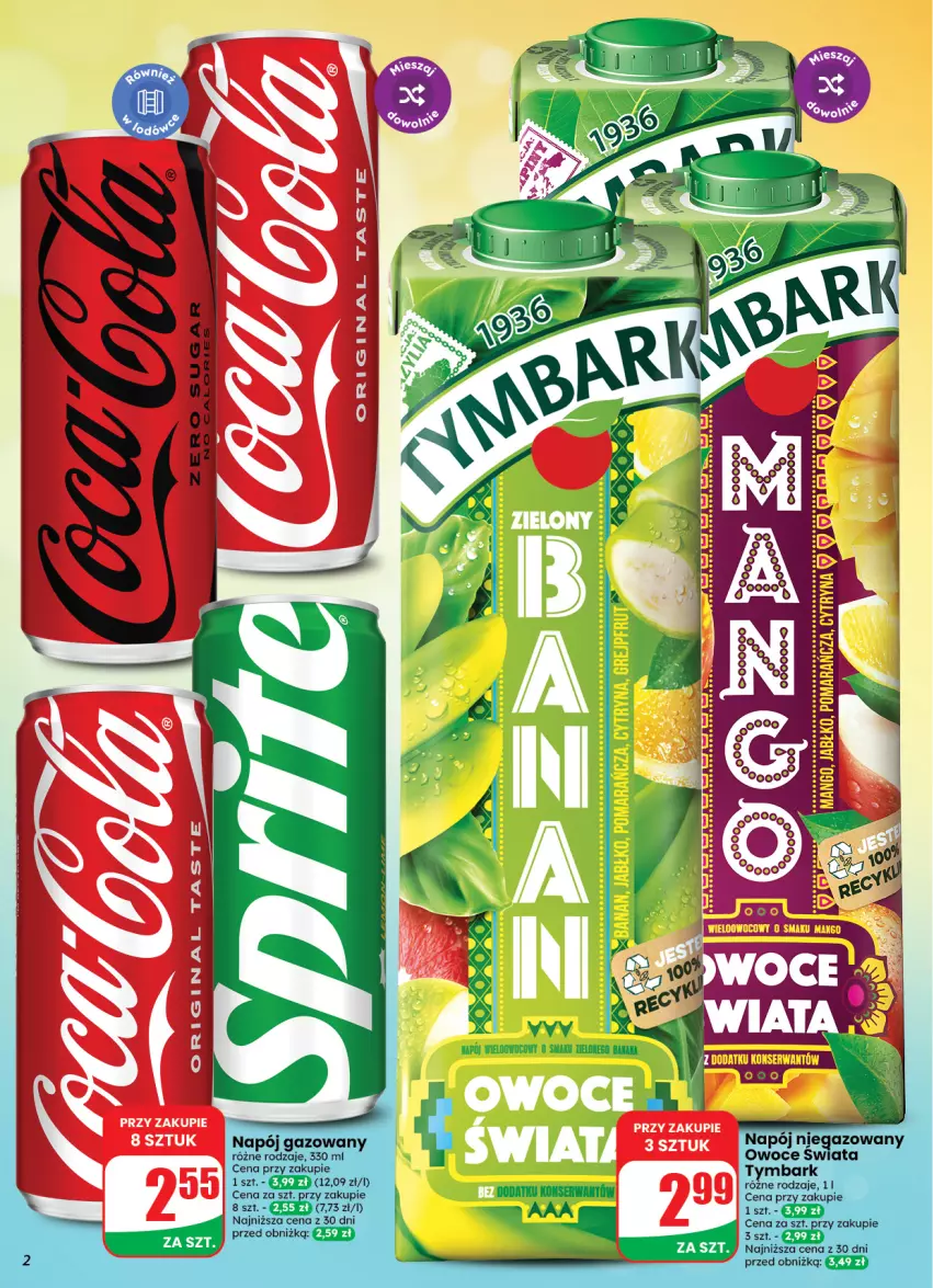 Gazetka promocyjna Dino - Weekendowe okazje - ważna 25.09 do 26.09.2026 - strona 2 - produkty: Gin, Napój, Napój gazowany, Napój niegazowany, Owoce, Tymbark