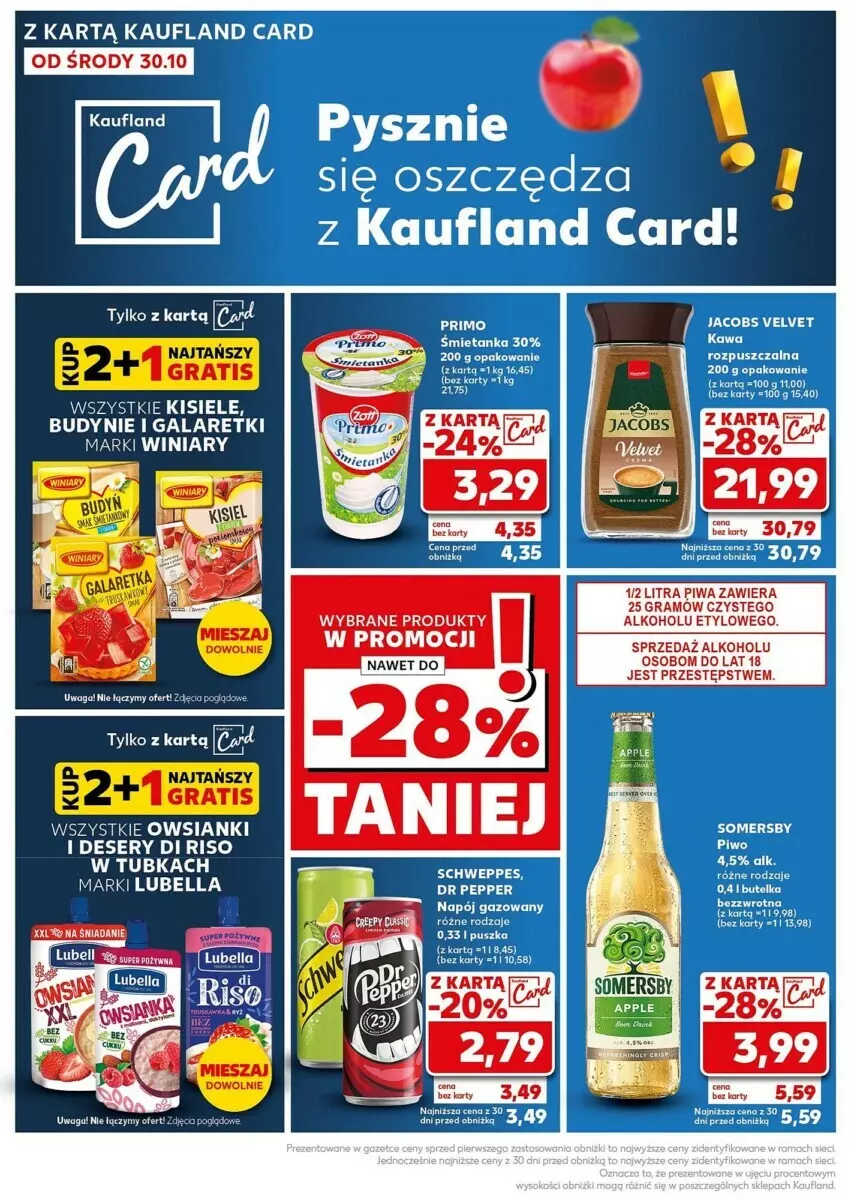 Gazetka promocyjna Kaufland - ważna 04.11 do 06.11.2024 - strona 6 - produkty: Bell, Bella, Deser, Gala, Galaretki, Gra, Jacobs, Jacobs Velvet, Kisiel, Lubella, Piwa, Ser, Somersby, Velvet, Winiary