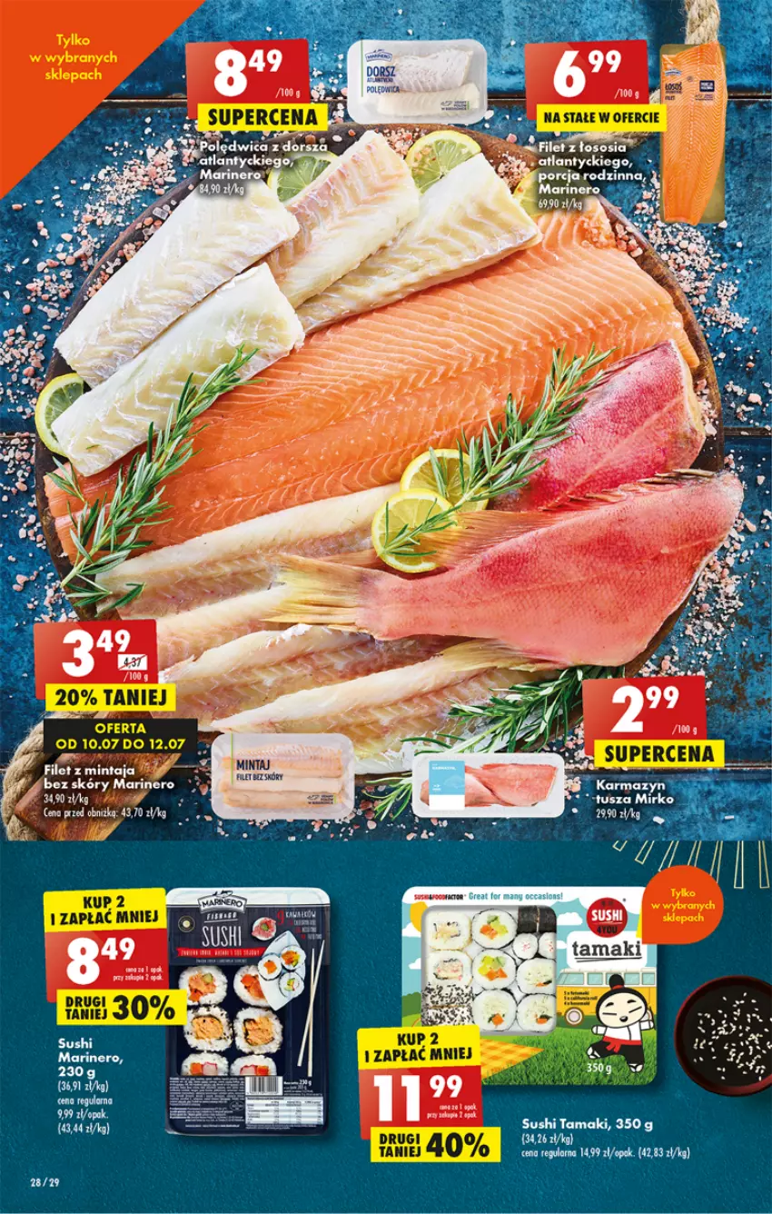 Gazetka promocyjna Biedronka - Od poniedzialku - ważna 10.07 do 15.07.2023 - strona 28 - produkty: Dorsz, Filet z mintaja, Mintaj, Polędwica, Sos