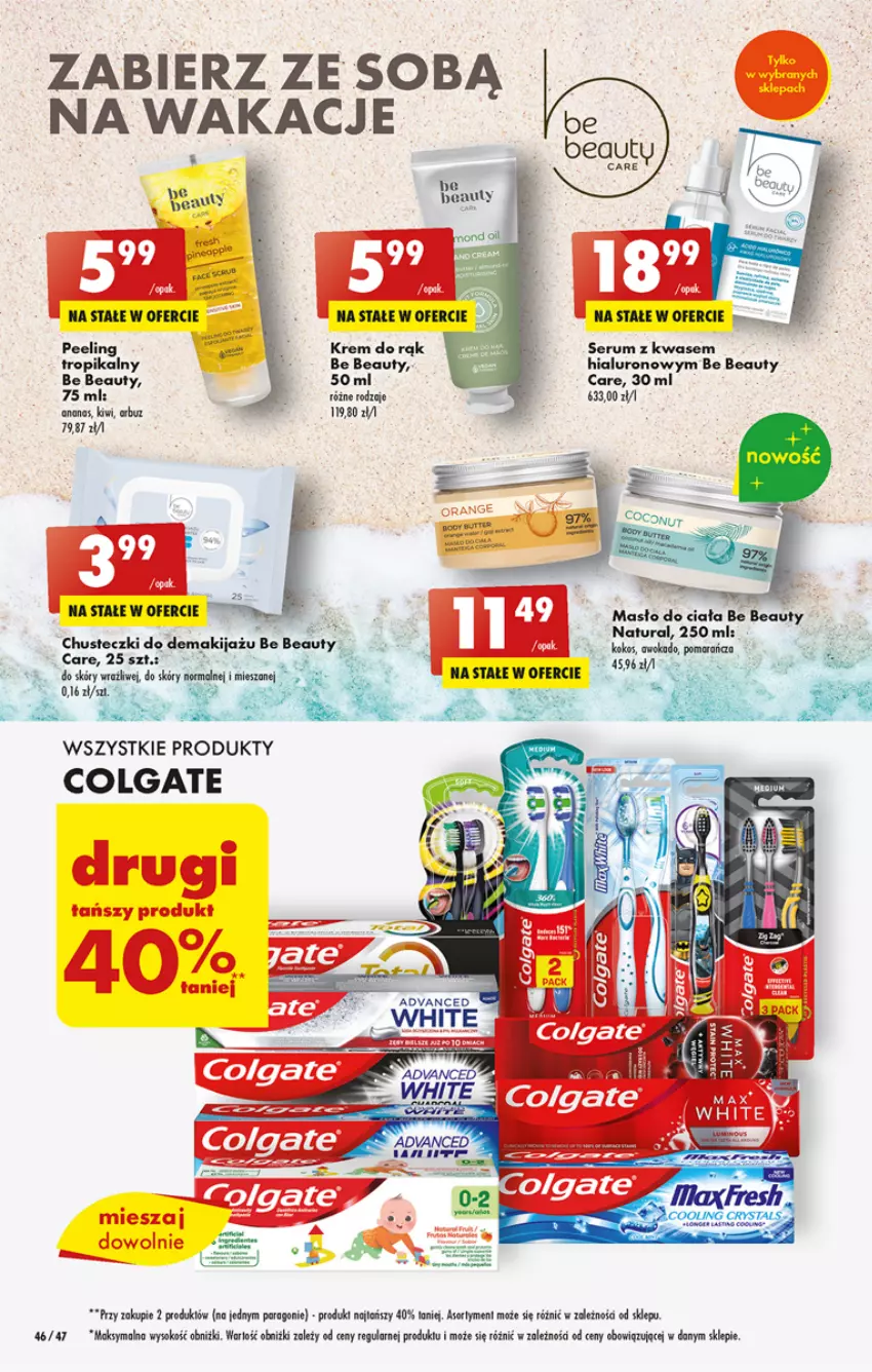 Gazetka promocyjna Biedronka - Od poniedzialku - ważna 10.07 do 15.07.2023 - strona 46 - produkty: Ananas, Arbuz, Be Be, Chusteczki, Colgate, Fa, Kiwi, LG, Masło, Peeling, Por, Rum, Ser, Serum