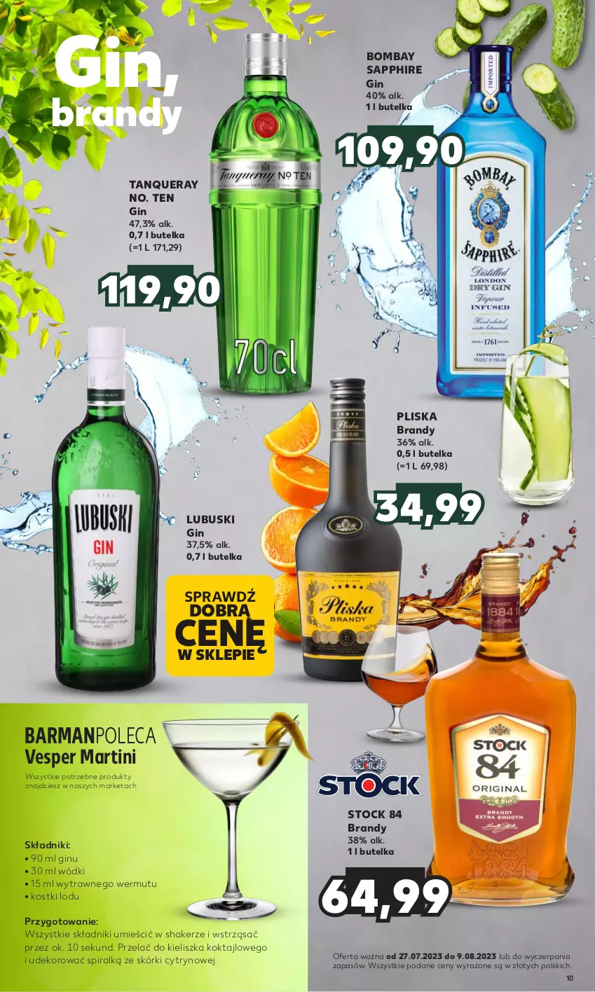 Gazetka promocyjna Kaufland - Barek Kauflandu - ważna 27.07 do 09.08.2023 - strona 10 - produkty: Brandy, Gin, Martini, Pliska, Stock