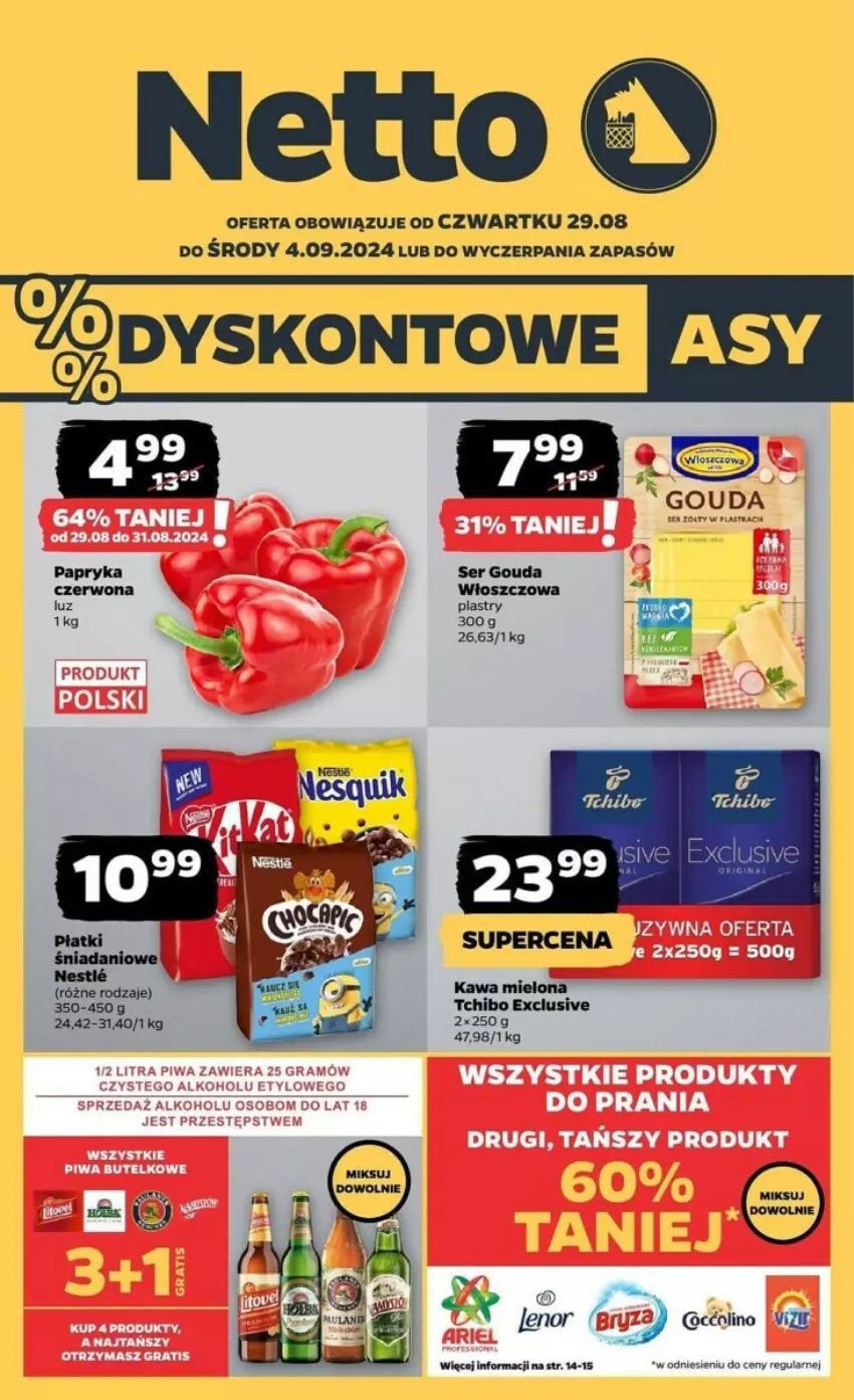 Gazetka promocyjna Netto - ważna 29.08 do 04.09.2024 - strona 1 - produkty: Fa, Gouda, Gra, Kawa, Kawa mielona, Papryka, Ser, Tchibo