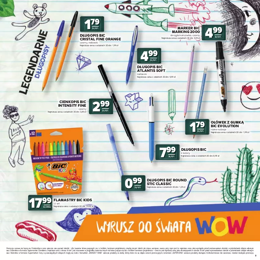 Gazetka promocyjna Stokrotka - Katalog Witaj Szkoło! - ważna 23.07 do 12.08.2026 - strona 3 - produkty: BIC, Długopis, Flamastry, Marker, Mięso, Owoce, Warzywa