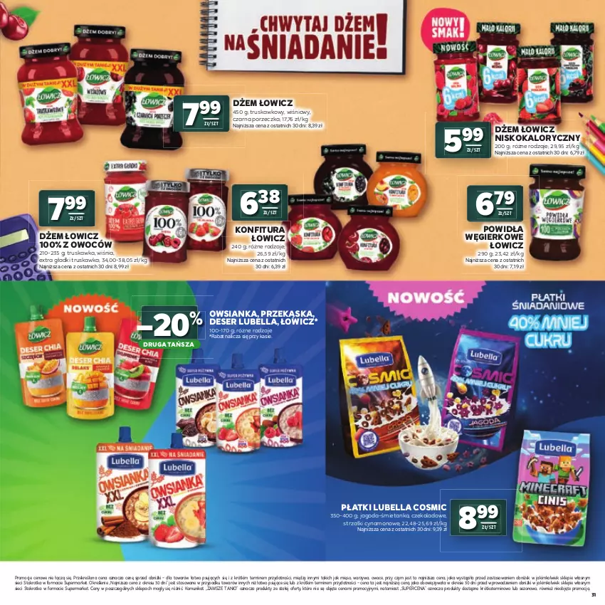 Gazetka promocyjna Stokrotka - Katalog Witaj Szkoło! - ważna 23.07 do 12.08.2026 - strona 31 - produkty: Bell, Bella, Deser, Dżem, Konfitura, Lubella, Mięso, Owoce, Owsianka, Por, Ser, Warzywa