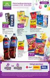 Gazetka promocyjna Stokrotka - Stokrotka Express - Gazetka - ważna od 03.04 do 03.04.2024 - strona 1 - produkty: Warzywa, Ser, Napój energetyczny, Chipsy, Pepsi, Tiger, Mleczko, Ptasie mleczko, Crunchips, Owoce, Napój, Mięso, Kukurydza