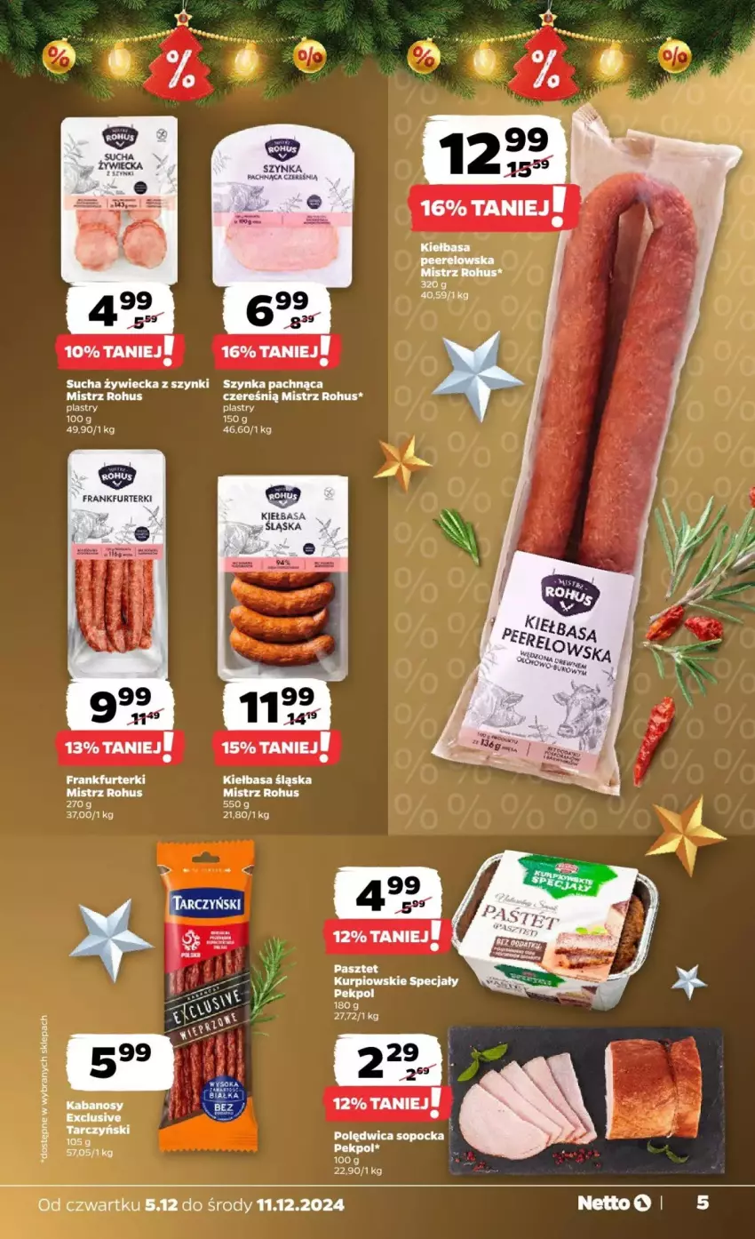 Gazetka promocyjna Netto - ważna 05.12 do 11.12.2024 - strona 17 - produkty: Frankfurterki, Kiełbasa, Kiełbasa śląska, LG, Pasztet, Pekpol, Polędwica, Szynka