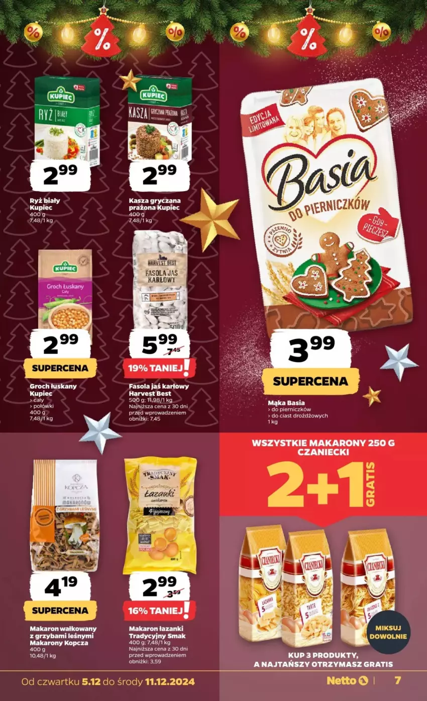 Gazetka promocyjna Netto - ważna 05.12 do 11.12.2024 - strona 19 - produkty: Basia, Fa, Fasola, Gra, Gry, Kasza, Kasza gryczana, Kupiec, Mąka, Makaron, Piec, Ryż, Ryż biały