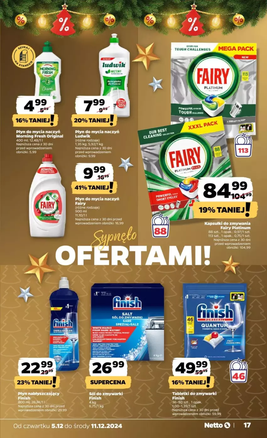 Gazetka promocyjna Netto - ważna 05.12 do 11.12.2024 - strona 9 - produkty: Do mycia naczyń, Fa, Fairy, Gin, LG, Ludwik, Płyn do mycia, Płyn do mycia naczyń, Sól, Sweter, Tablet, Tabletki do zmywarki, Zmywarki