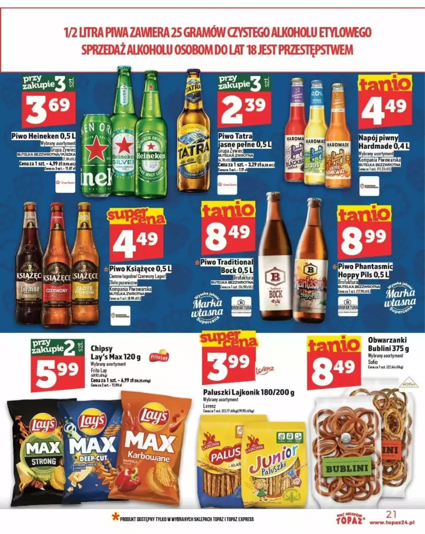 Gazetka promocyjna Topaz - ważna 06.03 do 12.03.2025 - strona 14 - produkty: Chipsy, Gry, Książęce, Lajkonik, Lorenz, Top