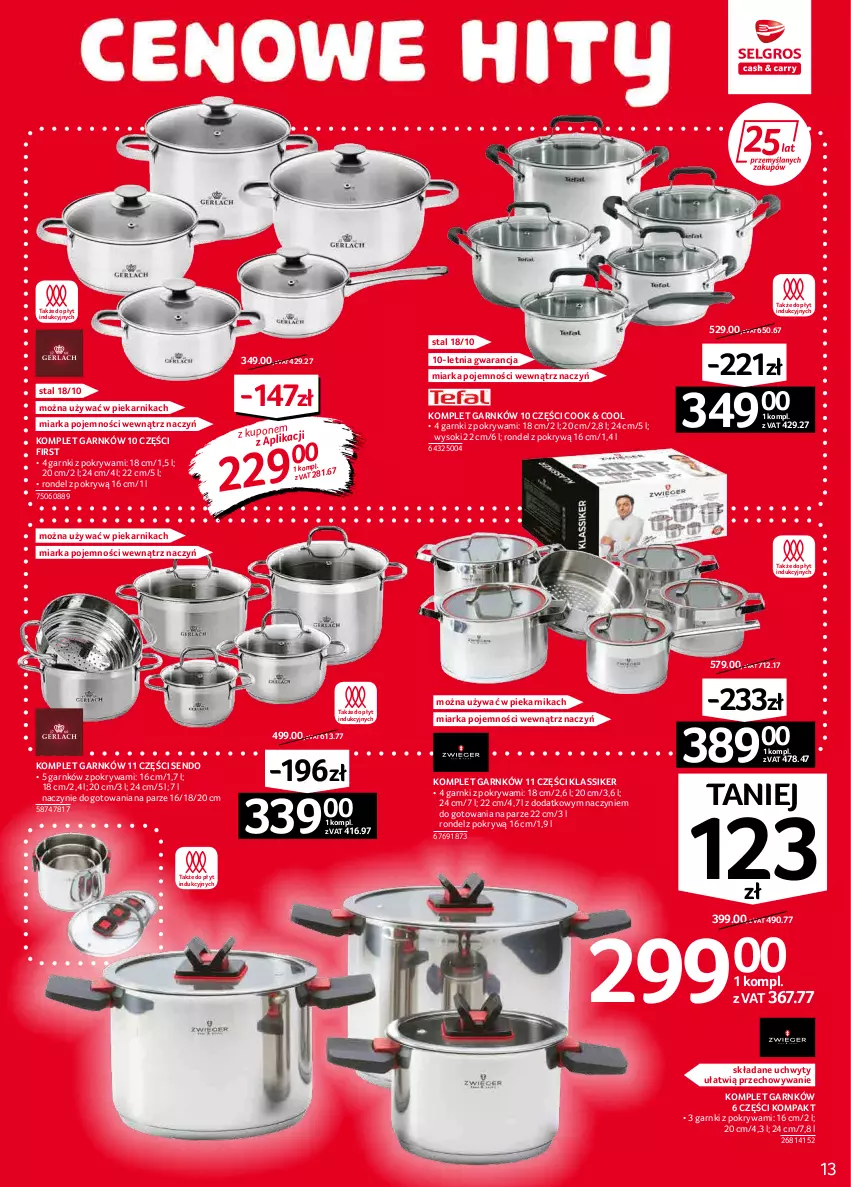 Gazetka promocyjna Selgros - Oferta przemysłowa - ważna 03.02 do 16.02.2022 - strona 13 - produkty: Miarka, Piekarnik, Pokrywa, Rondel, Sok, Uchwyty