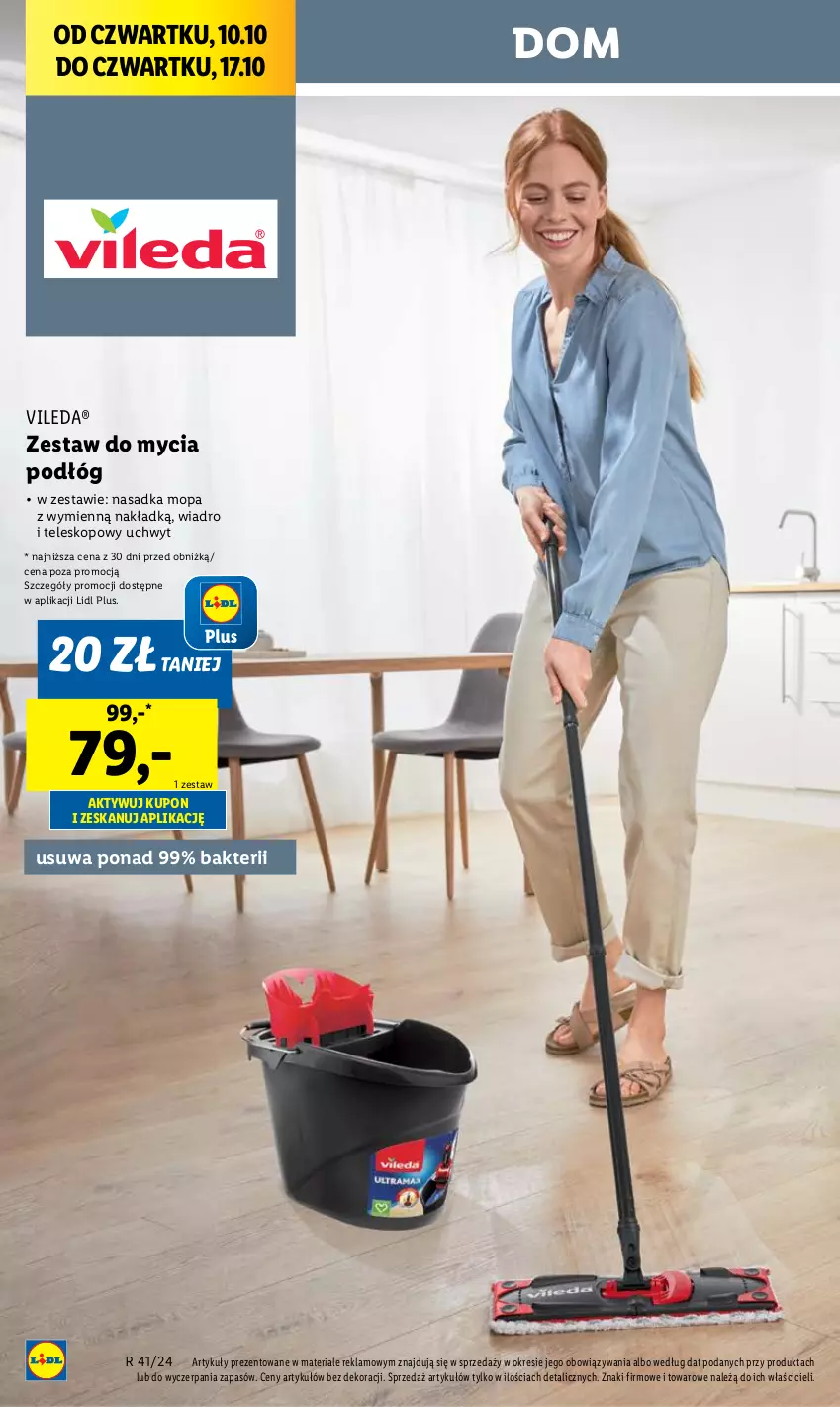 Gazetka promocyjna Lidl - GAZETKA - ważna 10.10 do 12.10.2024 - strona 20 - produkty: Mop, Teleskop, Vileda, Wiadro