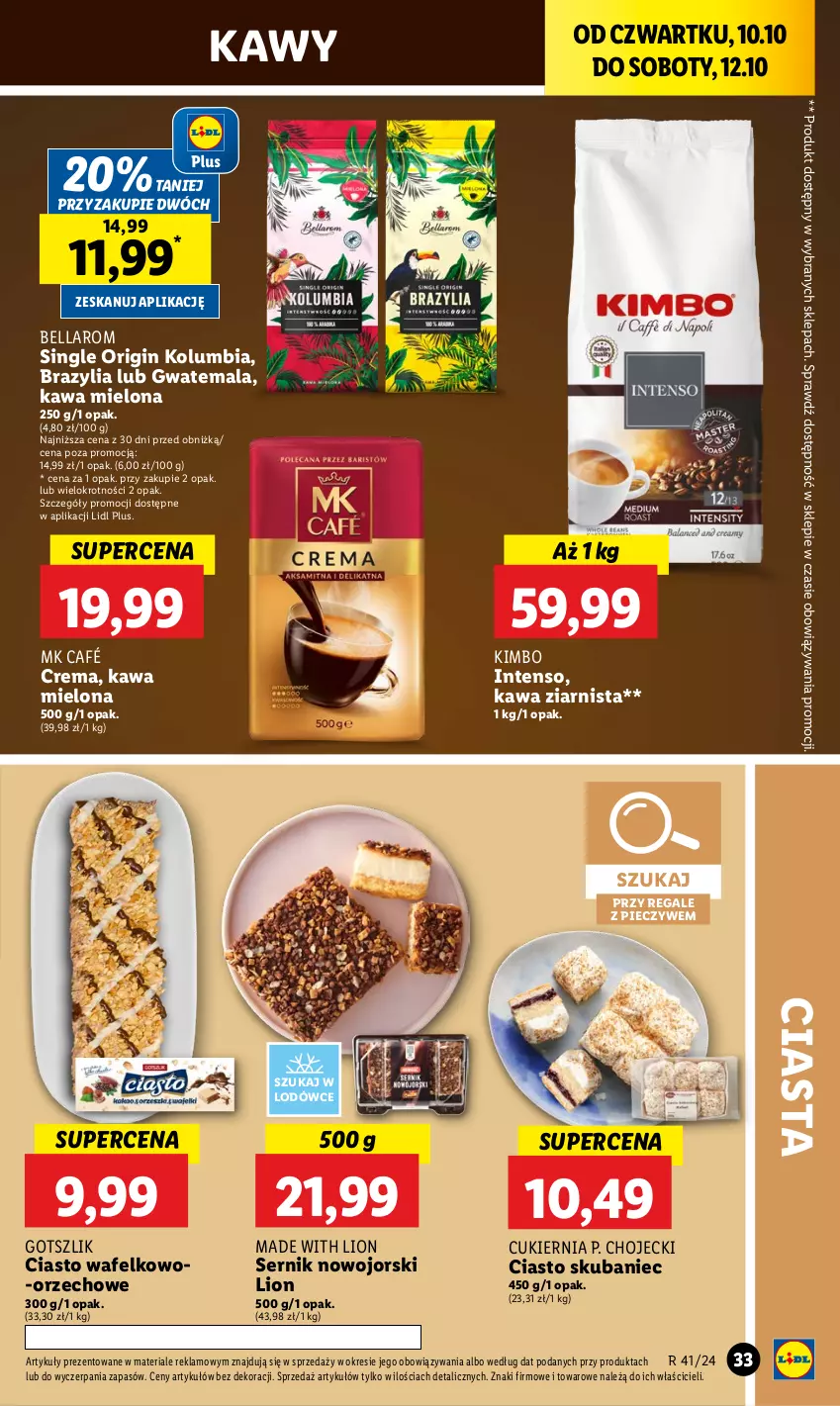 Gazetka promocyjna Lidl - GAZETKA - ważna 10.10 do 12.10.2024 - strona 37 - produkty: Bell, Bella, Cukier, Gin, Kawa, Kawa mielona, Kawa ziarnista, Lion, Piec, Ser