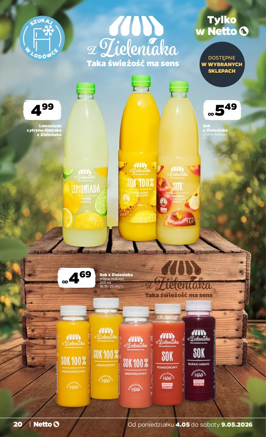 Gazetka promocyjna Netto - Od Poniedziałku - ważna 04.05 do 09.05.2026 - strona 20 - produkty: Lemoniada, Limonka, Sok