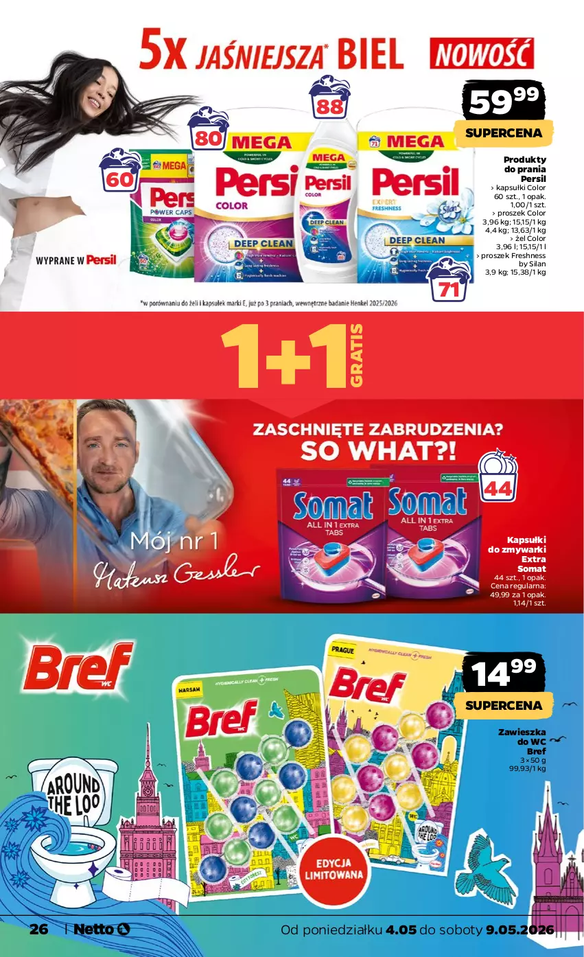 Gazetka promocyjna Netto - Od Poniedziałku - ważna 04.05 do 09.05.2026 - strona 26 - produkty: Bref, Gra, Persil, Silan, Somat, Zawieszka do wc, Zmywarki