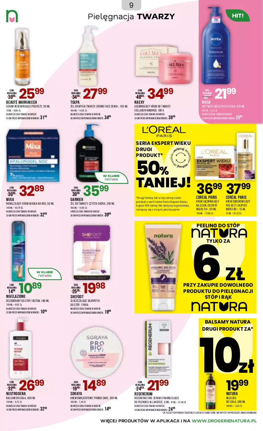 Gazetka promocyjna Drogerie Natura - Gazetka Drogerie Natura - ważna 31.03 do 16.04.2026 - strona 9 - produkty: Balsam do ciała, Dezodorant, Fa, Garnier, Karp, Krem do twarzy, Lakier, Maska, Mixa, Mleczko, Mleczko do ciała, Neutrogena, Nivea, Nivelazione, Peeling, Rum, Ser, Serum, Skarpetki, Tołpa
