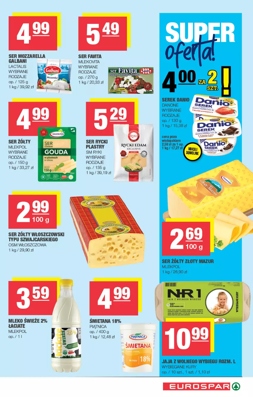 Gazetka promocyjna Spar - EuroSpar - ważna 19.10 do 29.10.2025 - strona 5 - produkty: Cars, Edam, Fa, Favita, Galbani, Mleko, Mlekovita, Mozzarella, Piątnica, Ser, Ser zołty, Włoszczowski