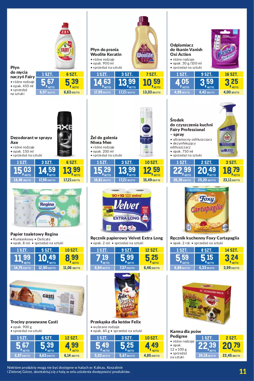 Gazetka promocyjna Makro - Kupujesz więcej płacisz mniej - ważna 29.09 do 26.10.2026 - strona 11 - produkty: Dezodorant, Do mycia naczyń, Fa, Fairy, Felix, Foxy, Gin, Kosz, Nivea, Nivea Men, Odplamiacz, Odtłuszczacz, Papier, Papier toaletowy, Pedigree, Płyn do mycia, Płyn do mycia naczyń, Płyn do prania, Przekąska dla kotów, Ręcznik, Ręcznik kuchenny, Rum, Szal, Vanish, Velvet, Woolite