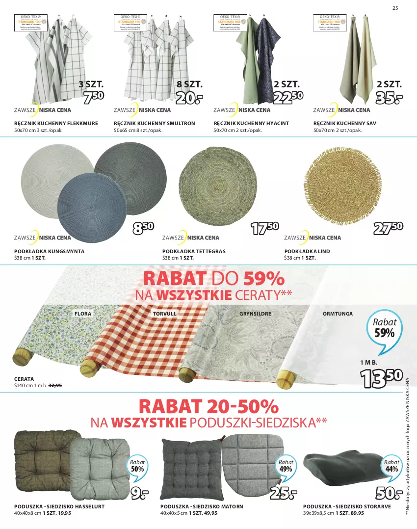 Gazetka promocyjna Jysk - Oferta tygodnia - ważna 30.03 do 11.04.2022 - strona 26 - produkty: Flora, Gra, Gry, Podkład, Podkładka, Poduszka, Ręcznik, Ręcznik kuchenny, Siedzisko