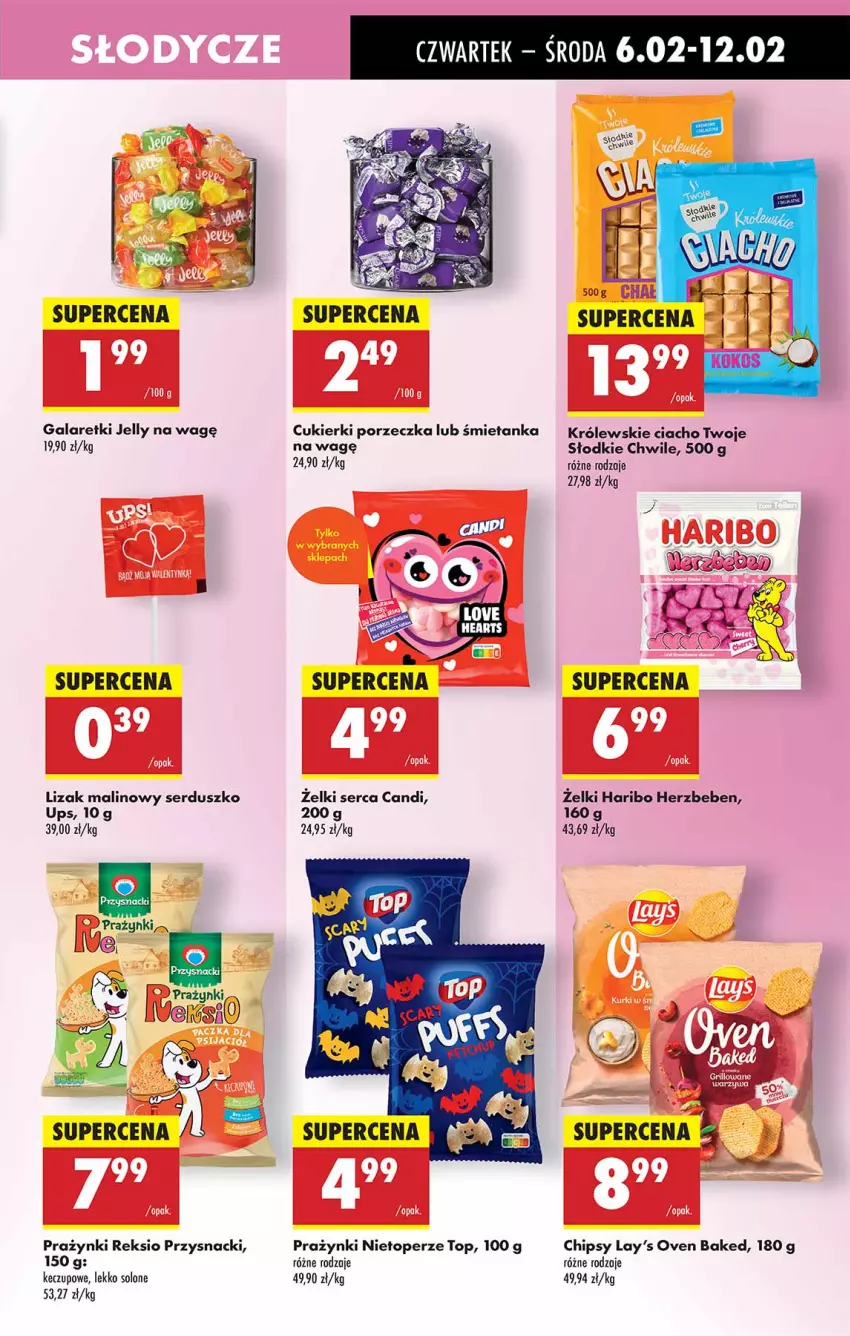 Gazetka promocyjna Biedronka - Od Czwartku - ważna 06.02 do 12.02.2025 - strona 45 - produkty: Chipsy, Cukier, Cukierki, Gala, Galaretki, Haribo, Królewski, Por, Przysnacki, Ser, Top