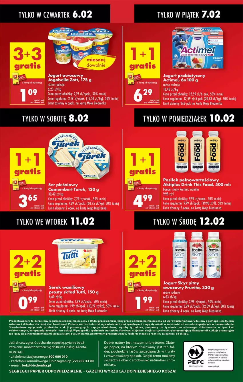 Gazetka promocyjna Biedronka - Od Czwartku - ważna 06.02 do 12.02.2025 - strona 56 - produkty: Aktiplus, Bell, Bella, Camembert, Fa, Gra, Jogobella, Jogurt, Kosz, Napoje, Papier, Ser, Ser pleśniowy, Serek, Telefon, Tera, Zott