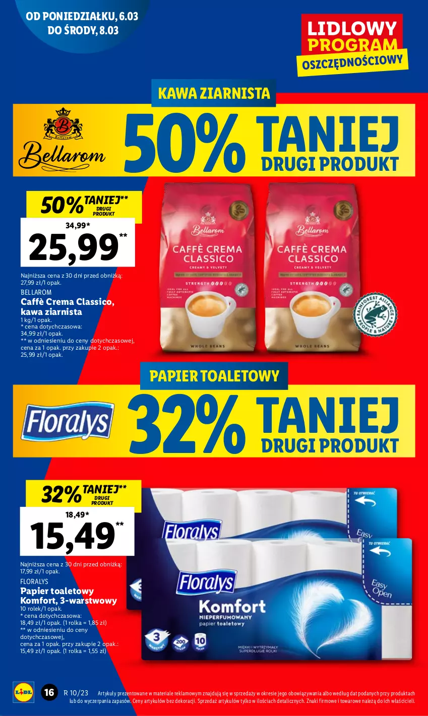 Gazetka promocyjna Lidl - GAZETKA - ważna 06.03 do 08.03.2023 - strona 16 - produkty: Bell, Bella, Flora, Kawa, Kawa ziarnista, Papier, Papier toaletowy