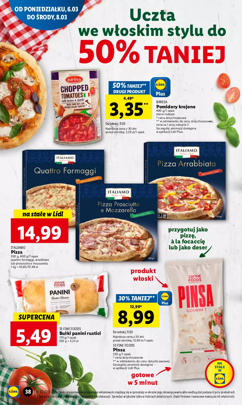 Gazetka promocyjna Lidl - GAZETKA - ważna 06.03 do 08.03.2023 - strona 42 - produkty: Deser, Maggi, Mozzarella, Pizza, Pomidory, Pomidory krojone, Prosciutto, Rust, Ser