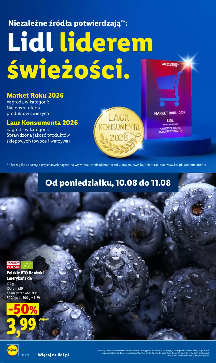 Gazetka promocyjna Lidl - Gazetka ważna od 10.08 do 11.08 - ważna 10.08 do 11.08.2026 - strona 40 - produkty: Laur, Owoce, Warzywa