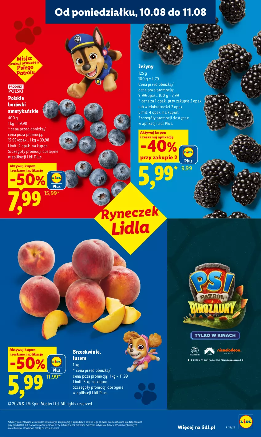 Gazetka promocyjna Lidl - Gazetka ważna od 10.08 do 11.08 - ważna 10.08 do 11.08.2026 - strona 45 - produkty: Brzoskwinie, Jeżyny, Ser