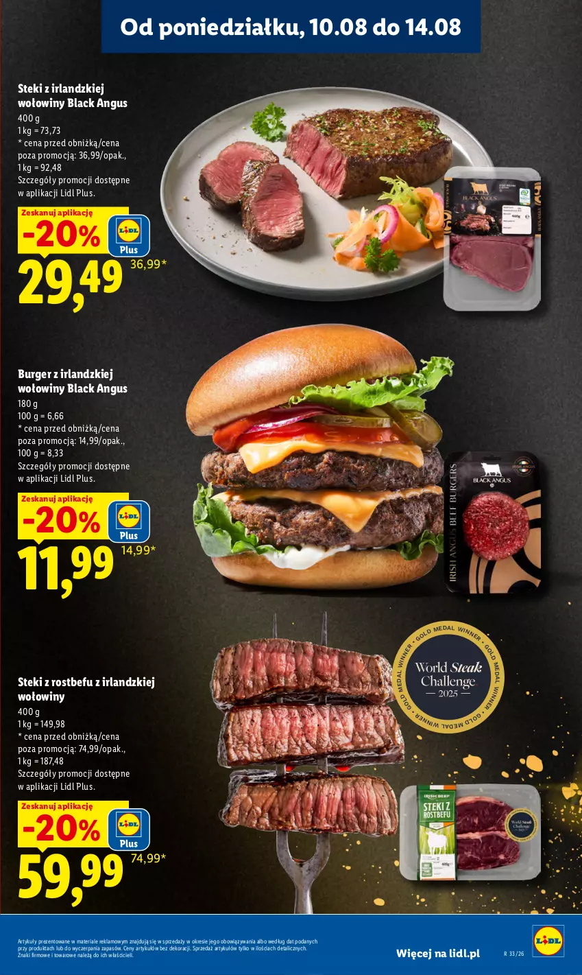 Gazetka promocyjna Lidl - Gazetka ważna od 10.08 do 11.08 - ważna 10.08 do 11.08.2026 - strona 53 - produkty: Burger, Lack, Rostbef, Stek