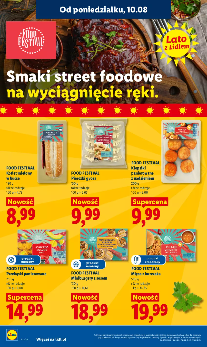 Gazetka promocyjna Lidl - Gazetka ważna od 10.08 do 11.08 - ważna 10.08 do 11.08.2026 - strona 62 - produkty: Burger, Klopsiki, Kotlet, Kurczak, Mięso, Sos