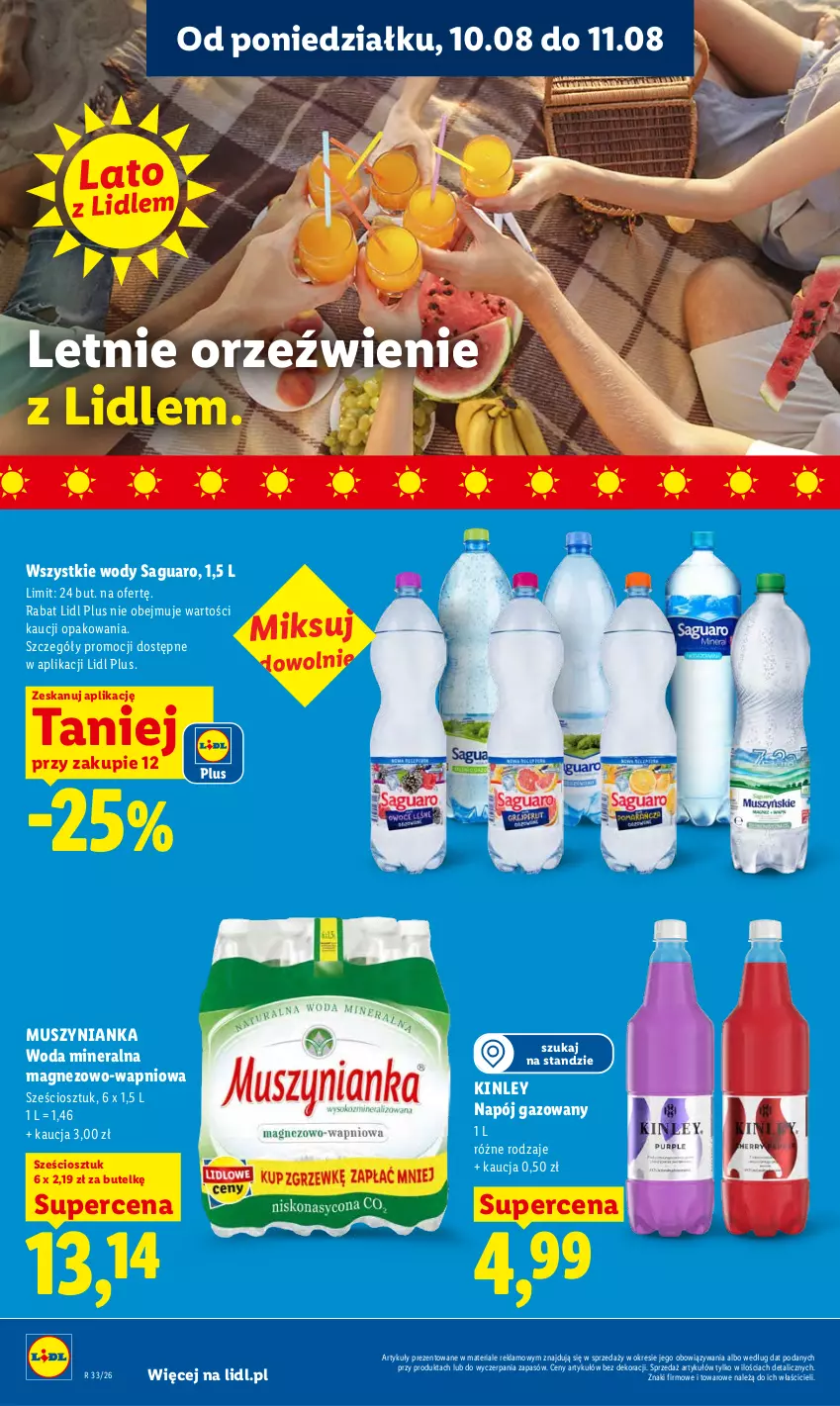 Gazetka promocyjna Lidl - Gazetka ważna od 10.08 do 11.08 - ważna 10.08 do 11.08.2026 - strona 70 - produkty: Magnez, Mus, Muszynianka, Napój, Napój gazowany, Woda, Woda mineralna