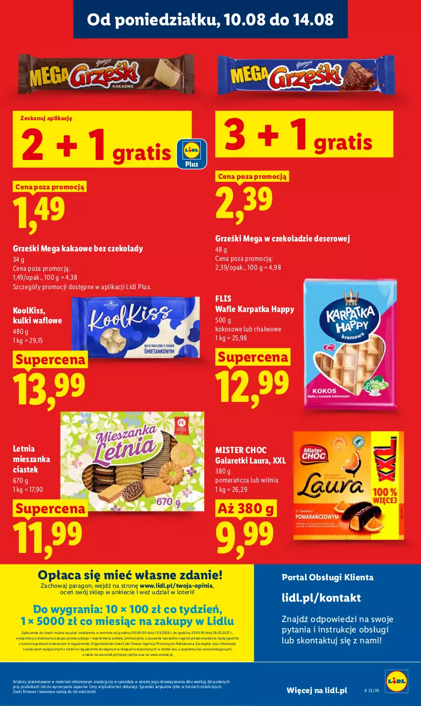 Gazetka promocyjna Lidl - Gazetka ważna od 10.08 do 11.08 - ważna 10.08 do 11.08.2026 - strona 81 - produkty: Deser, Gala, Galaretki, Gra, Grześki, Kakao, Karp, Kokos, Laur, Mola, Por, Portal, Ser, Stek, Wafle
