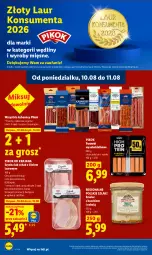 Gazetka promocyjna Lidl - Gazetka ważna od 10.08 do 11.08 - Gazetka - ważna od 11.08 do 11.08.2026 - strona 60 - produkty: Kurczak, Sok, Parówki, Laur, Szynka, PIKOK, Smalec, Kabanos, Fa