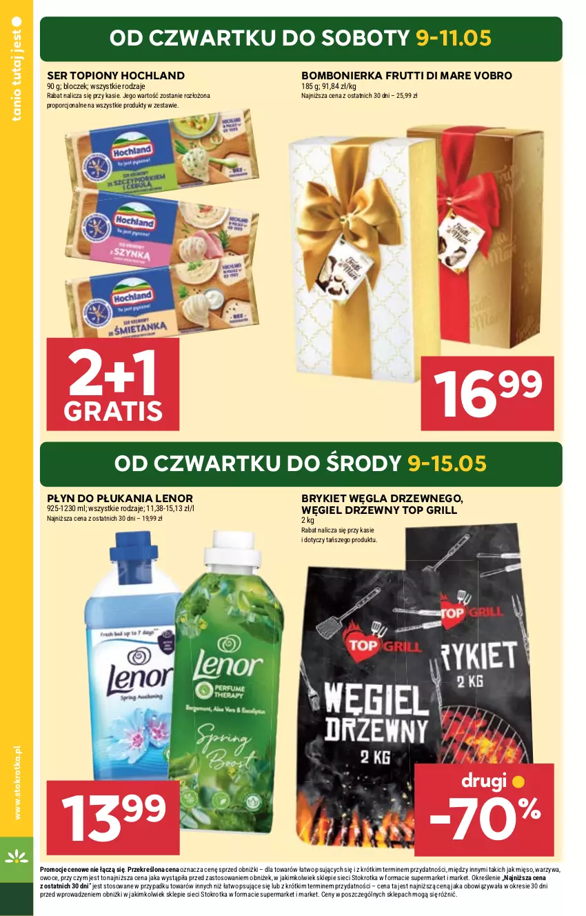 Gazetka promocyjna Stokrotka - Market - ważna 09.05 do 15.05.2024 - strona 2 - produkty: Gra, Grill, Hochland, Lenor, Płyn do płukania, Por, Ser, Ser topiony, Top, Węgiel drzewny