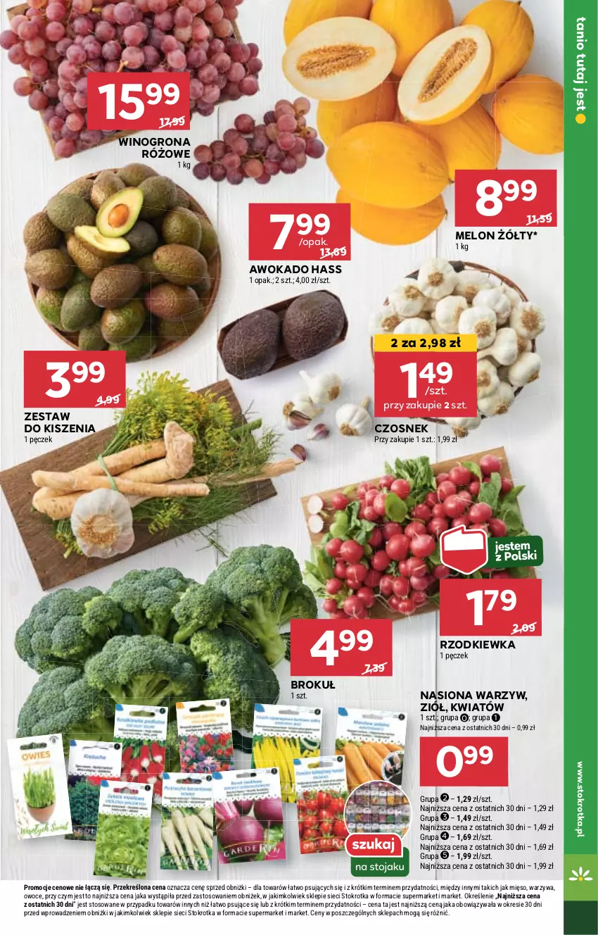 Gazetka promocyjna Stokrotka - Market - ważna 09.05 do 15.05.2024 - strona 7 - produkty: Czosnek, Melon, Rzodkiewka, Wino, Winogrona